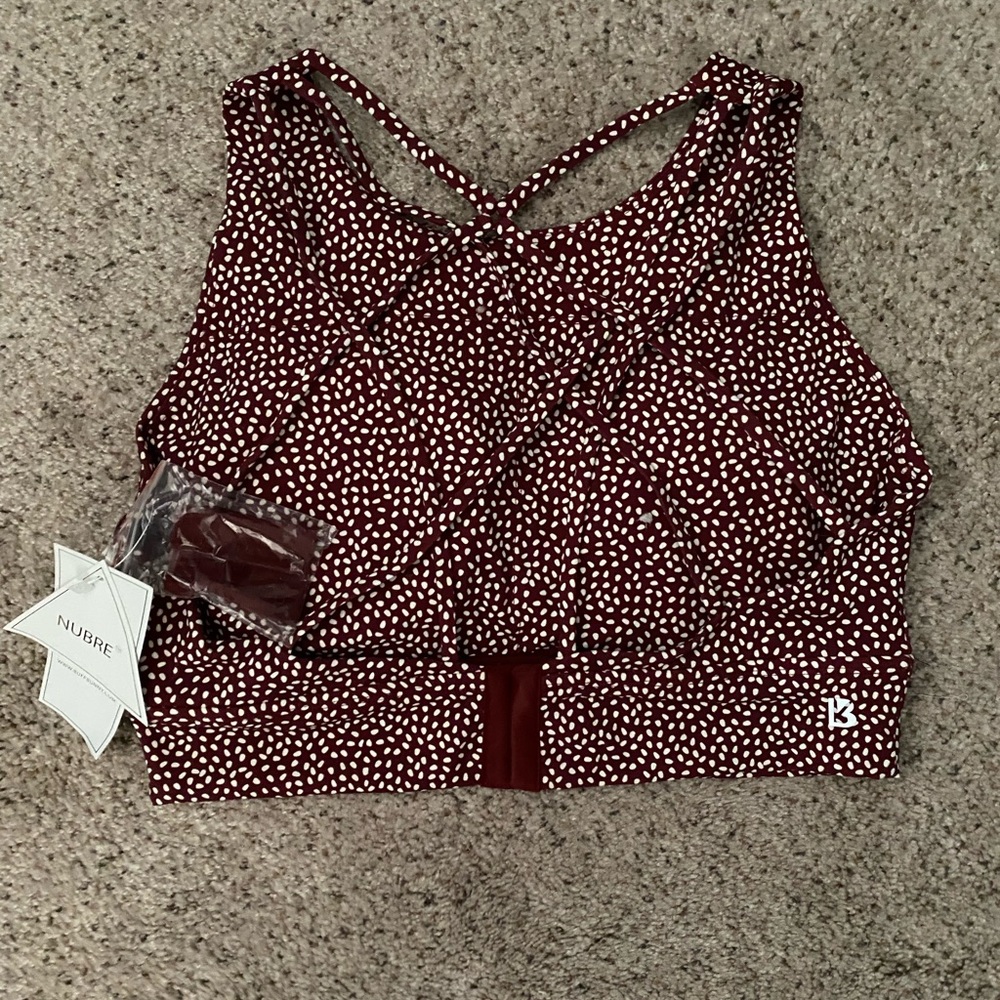 Geo Sports Bra - Vineyard Dark Red Bossy
XL